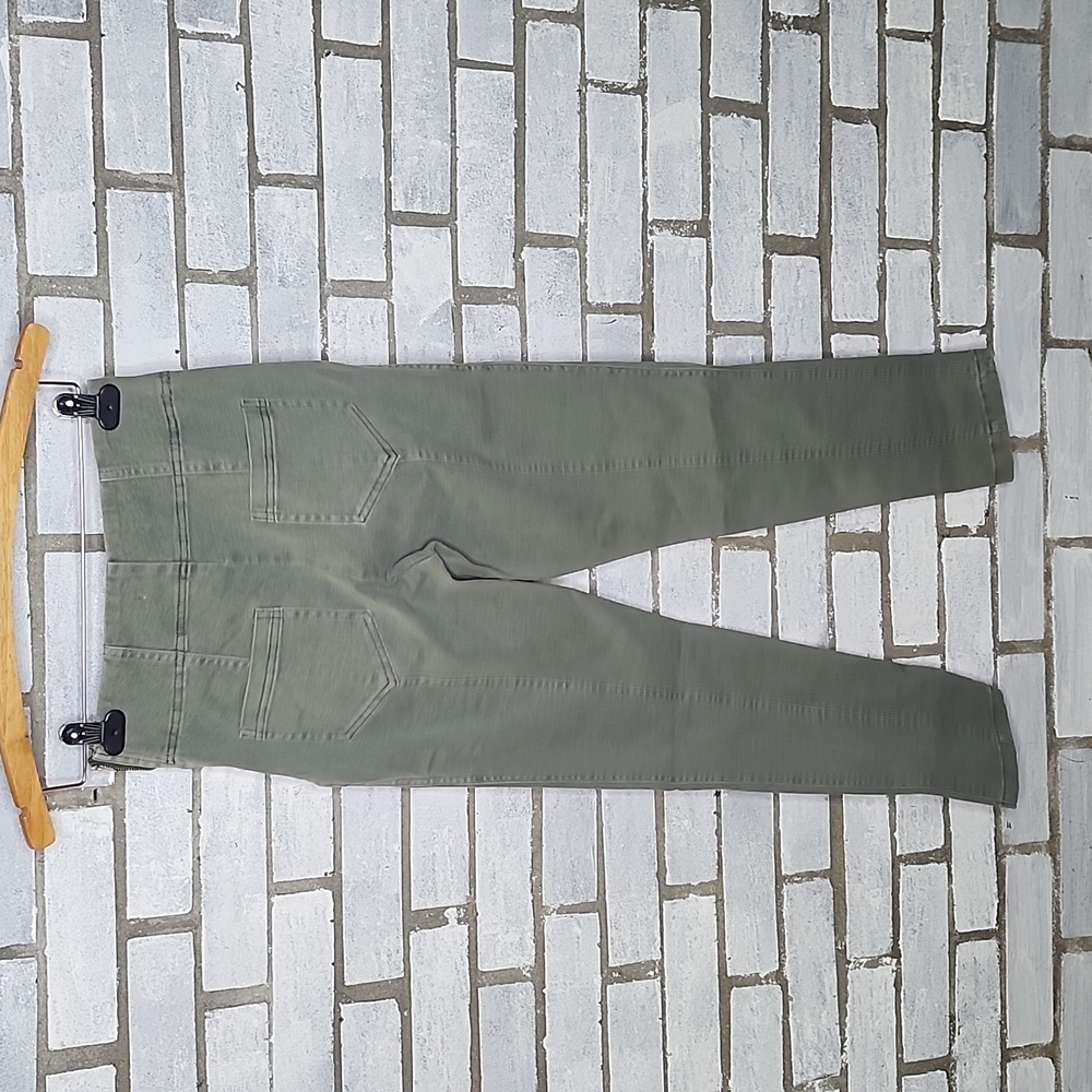 • Mustard Seed Junior's Skinny Leg Pants Size Small Green Side Zipper, Pockets - Picture 4 of 11